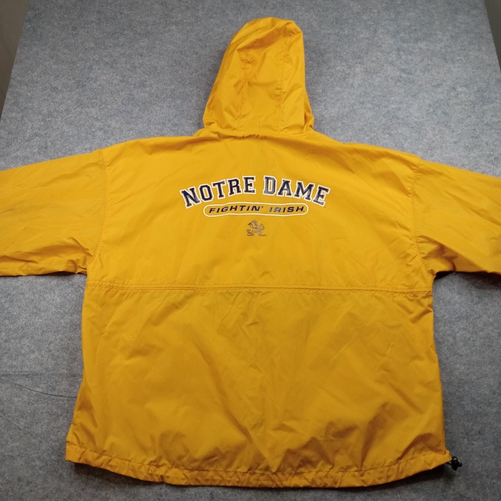 Notre Dame Fighting Irish Jacket Men XL Rain Coat College Football Hooded Zip Up